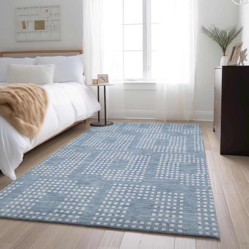 Premium Machine Washable Mayfield AMF890 Sky 2'6" x 3'10" Rug. Picture 5