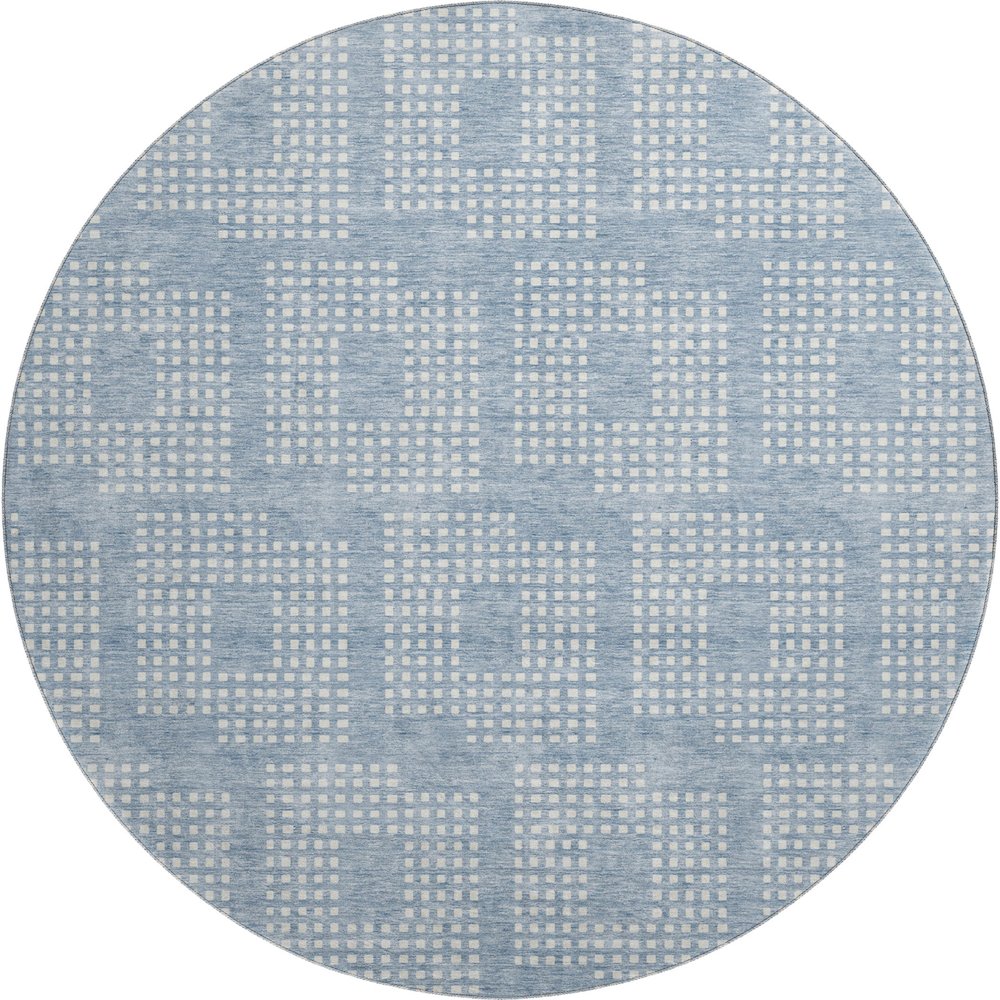 Premium Machine Washable Mayfield AMF890 Sky 8' x 8' Round Rug. Picture 1