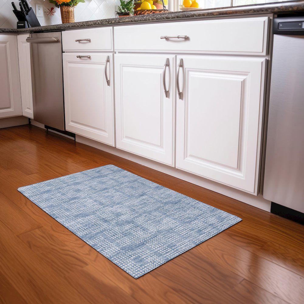 Premium Machine Washable Mayfield AMF890 Sky 1'8" x 2'6" Rug. Picture 5