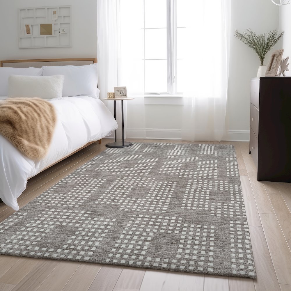 Premium Machine Washable Mayfield AMF890 Taupe 2'6" x 3'10" Rug. Picture 5