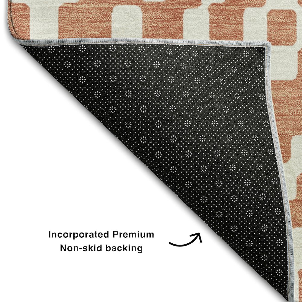 Premium Machine Washable Mayfield AMF891 Salmon 1'8" x 2'6" Rug. Picture 2