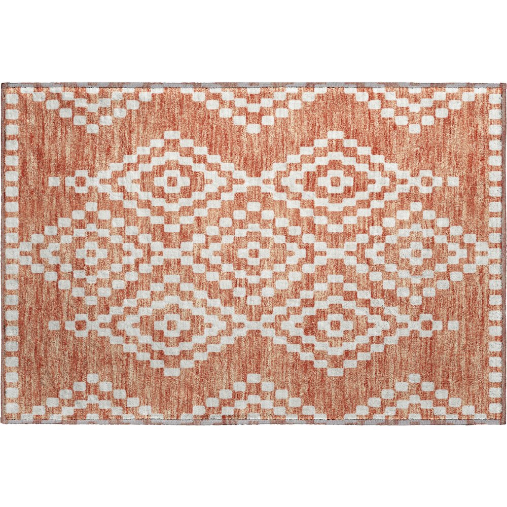 Premium Machine Washable Mayfield AMF891 Salmon 1'8" x 2'6" Rug. Picture 1