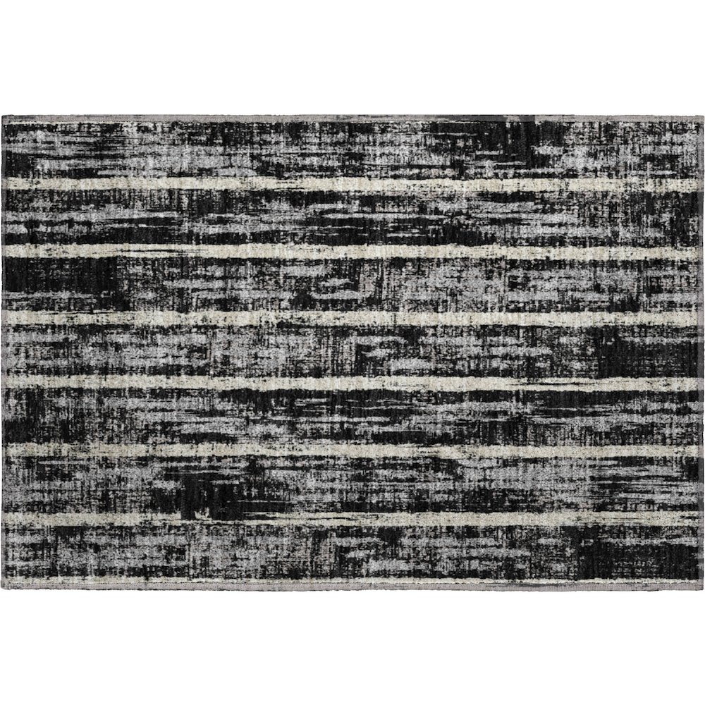 Premium Machine Washable Mayfield AMF892 Black 1'8" x 2'6" Rug. Picture 1