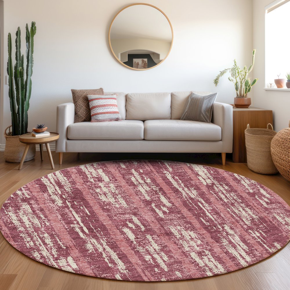Premium Machine Washable Mayfield AMF892 Blush 8' x 8' Round Rug. Picture 5