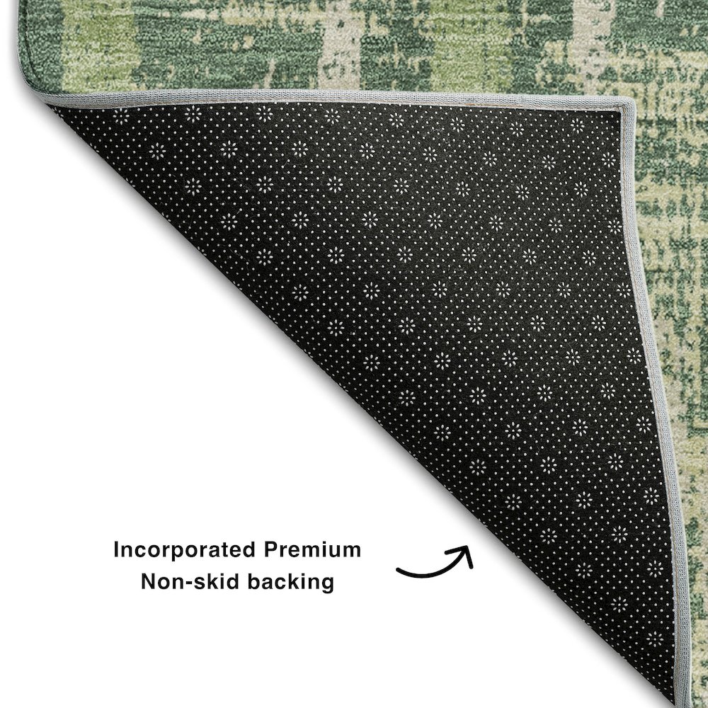 Premium Machine Washable Mayfield AMF892 Green 1'8" x 2'6" Rug. Picture 2