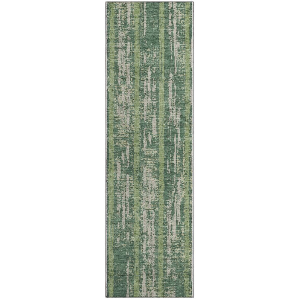 Premium Machine Washable Mayfield AMF892 Green 2'3" x 7'6" Runner Rug. Picture 1
