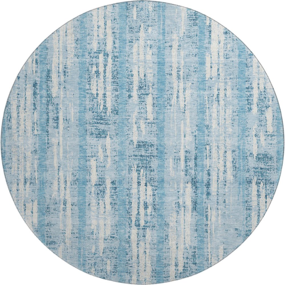 Premium Machine Washable Mayfield AMF892 Sky 8' x 8' Round Rug. Picture 1