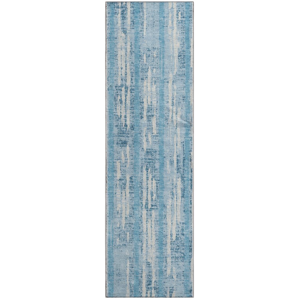 Premium Machine Washable Mayfield AMF892 Sky 2'3" x 7'6" Runner Rug. Picture 1