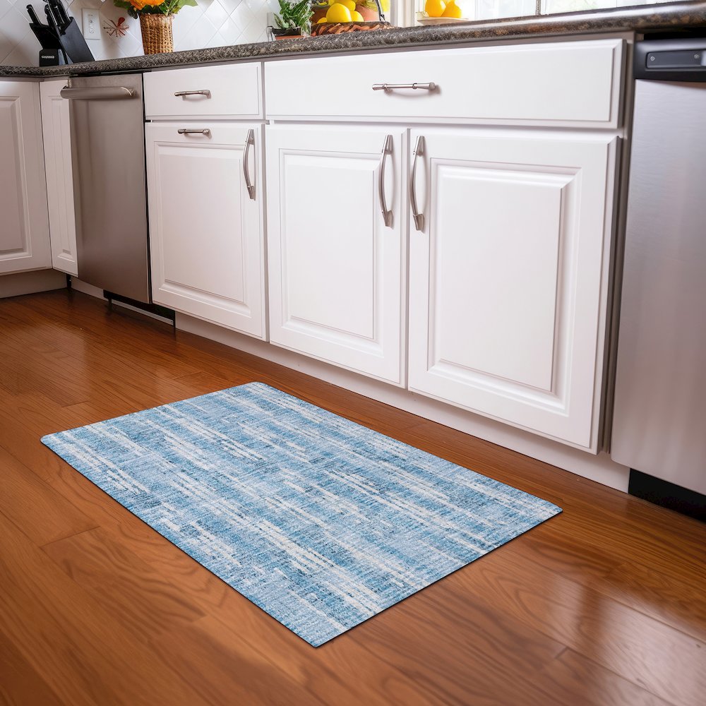 Premium Machine Washable Mayfield AMF892 Sky 1'8" x 2'6" Rug. Picture 5