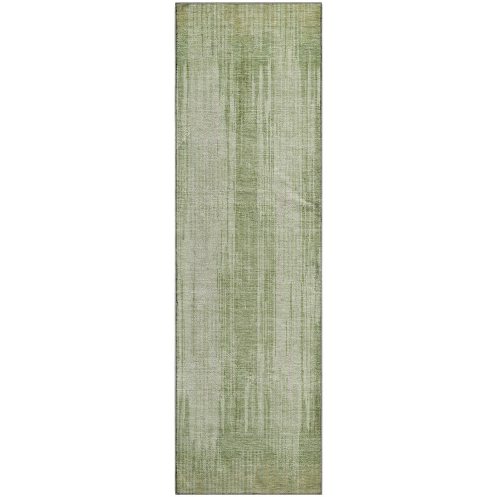 Premium Machine Washable Mayfield AMF893 Aloe 2'3" x 7'6" Runner Rug. Picture 1