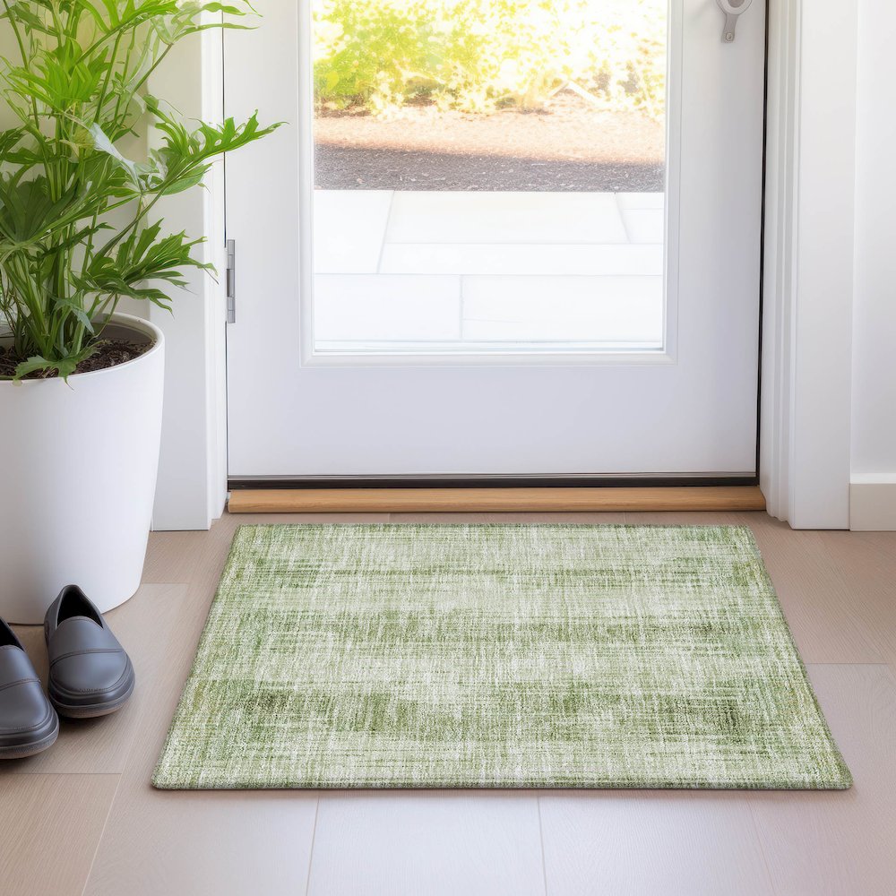 Premium Machine Washable Mayfield AMF893 Aloe 1'8" x 2'6" Rug. Picture 5