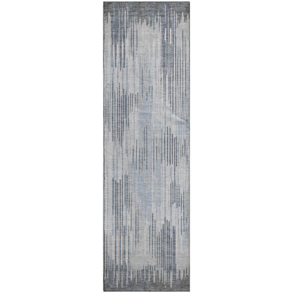 Premium Machine Washable Mayfield AMF893 Gray 2'3" x 7'6" Runner Rug. Picture 1