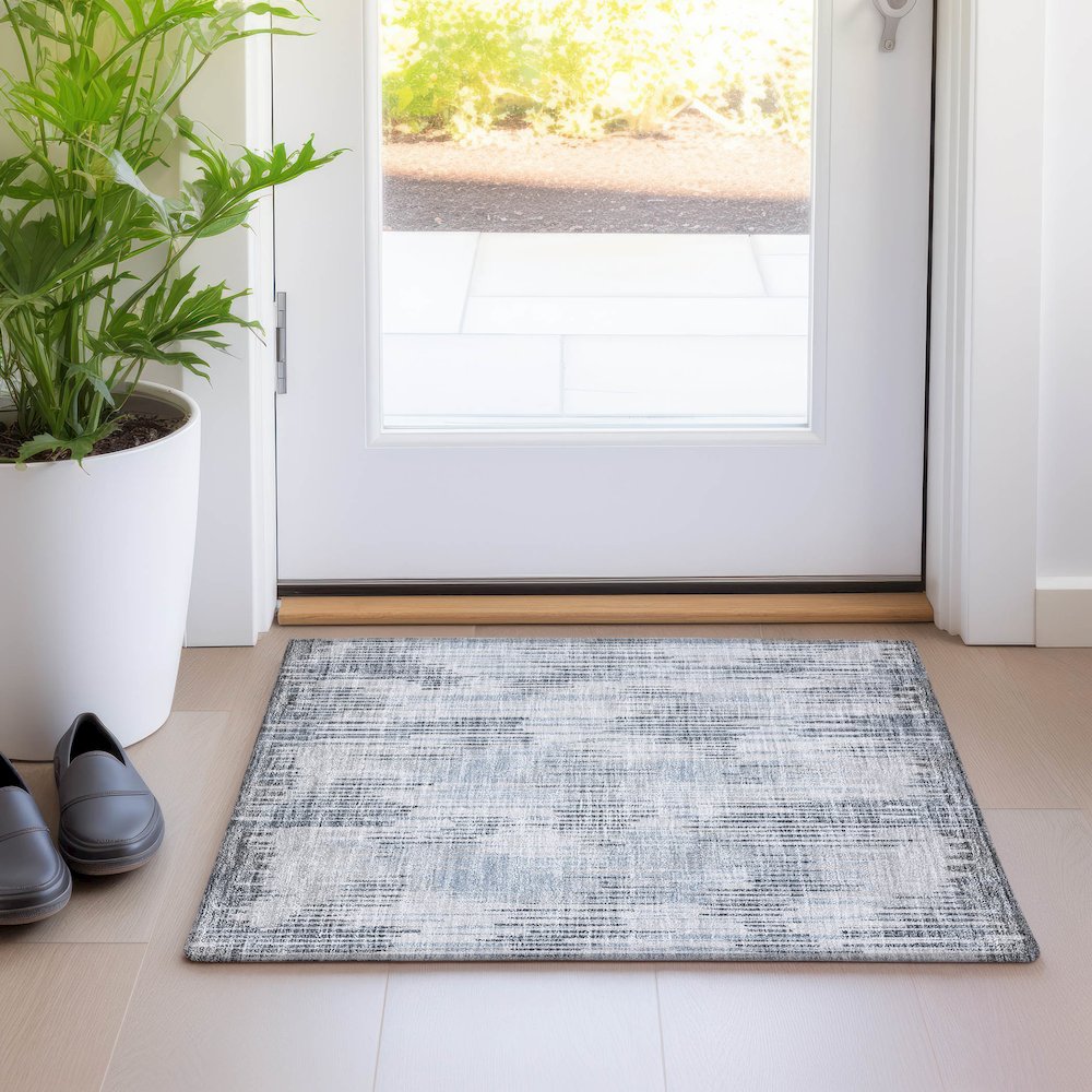 Premium Machine Washable Mayfield AMF893 Gray 1'8" x 2'6" Rug. Picture 5