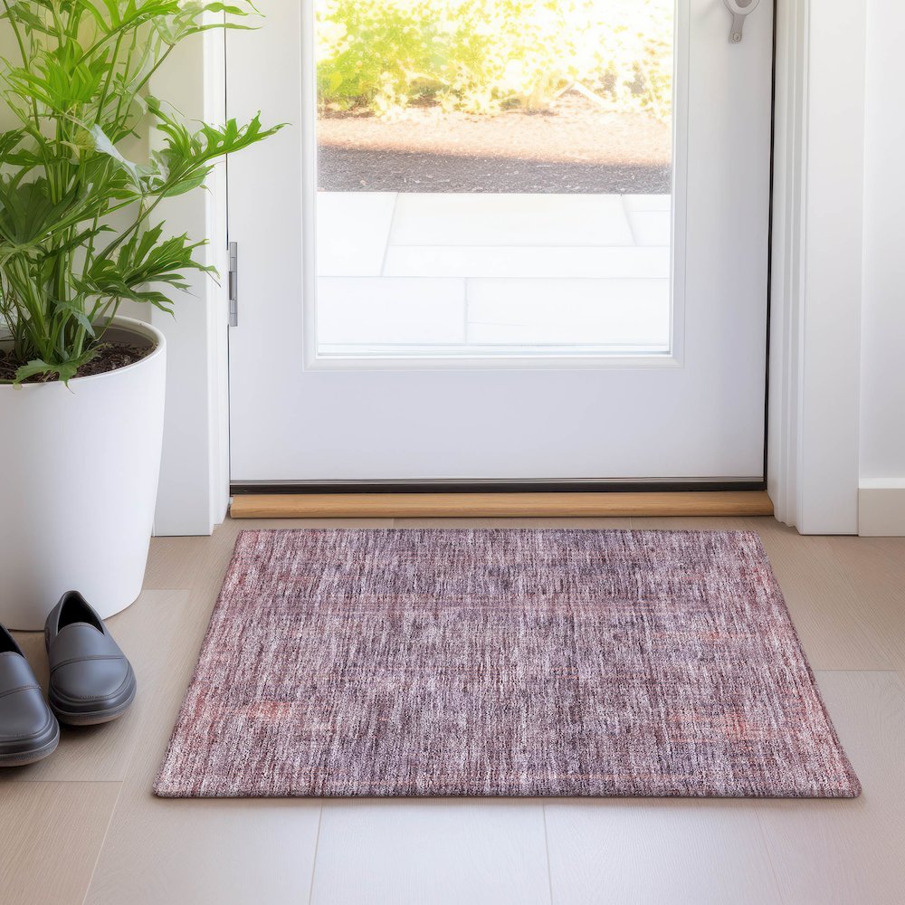 Premium Machine Washable Mayfield AMF893 Mauve 1'8" x 2'6" Rug. Picture 5