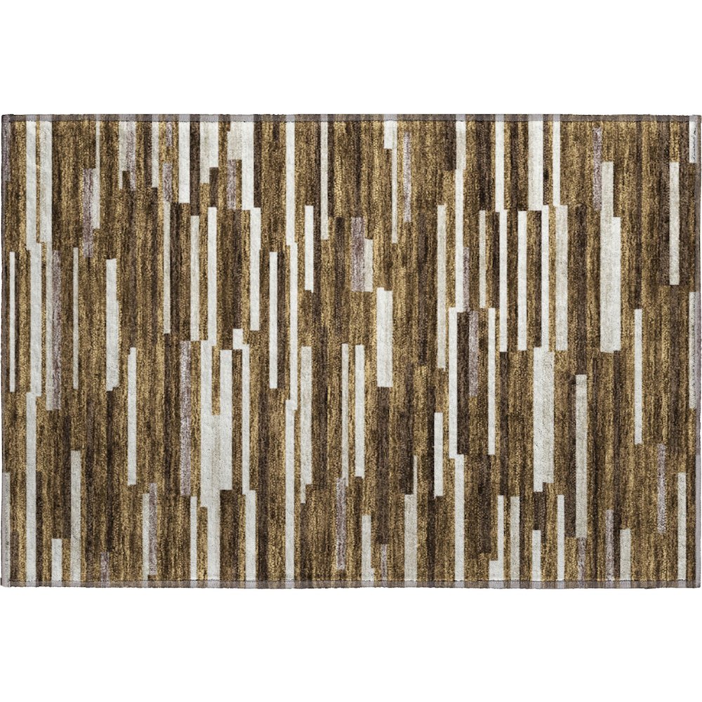 Premium Machine Washable Mayfield AMF894 Brown 1'8" x 2'6" Rug. Picture 1