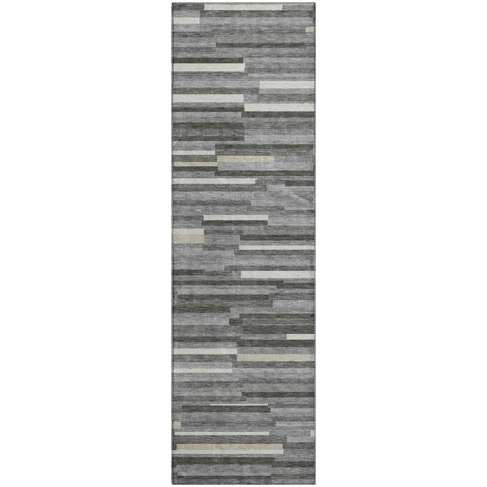 Premium Machine Washable Mayfield AMF894 Gray 2'3" x 7'6" Runner Rug. Picture 1