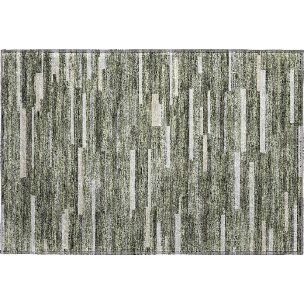 Premium Machine Washable Mayfield AMF894 Olive 1'8" x 2'6" Rug. Picture 1