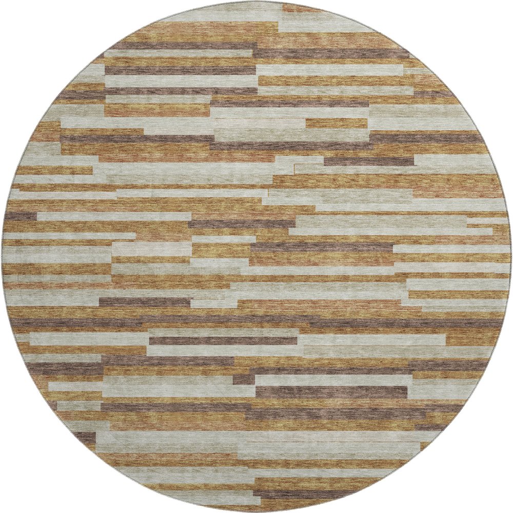 Premium Machine Washable Mayfield AMF894 Paprika 8' x 8' Round Rug. Picture 1