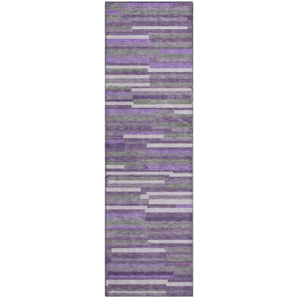 Premium Machine Washable Mayfield AMF894 Purple 2'3" x 7'6" Runner Rug. Picture 1