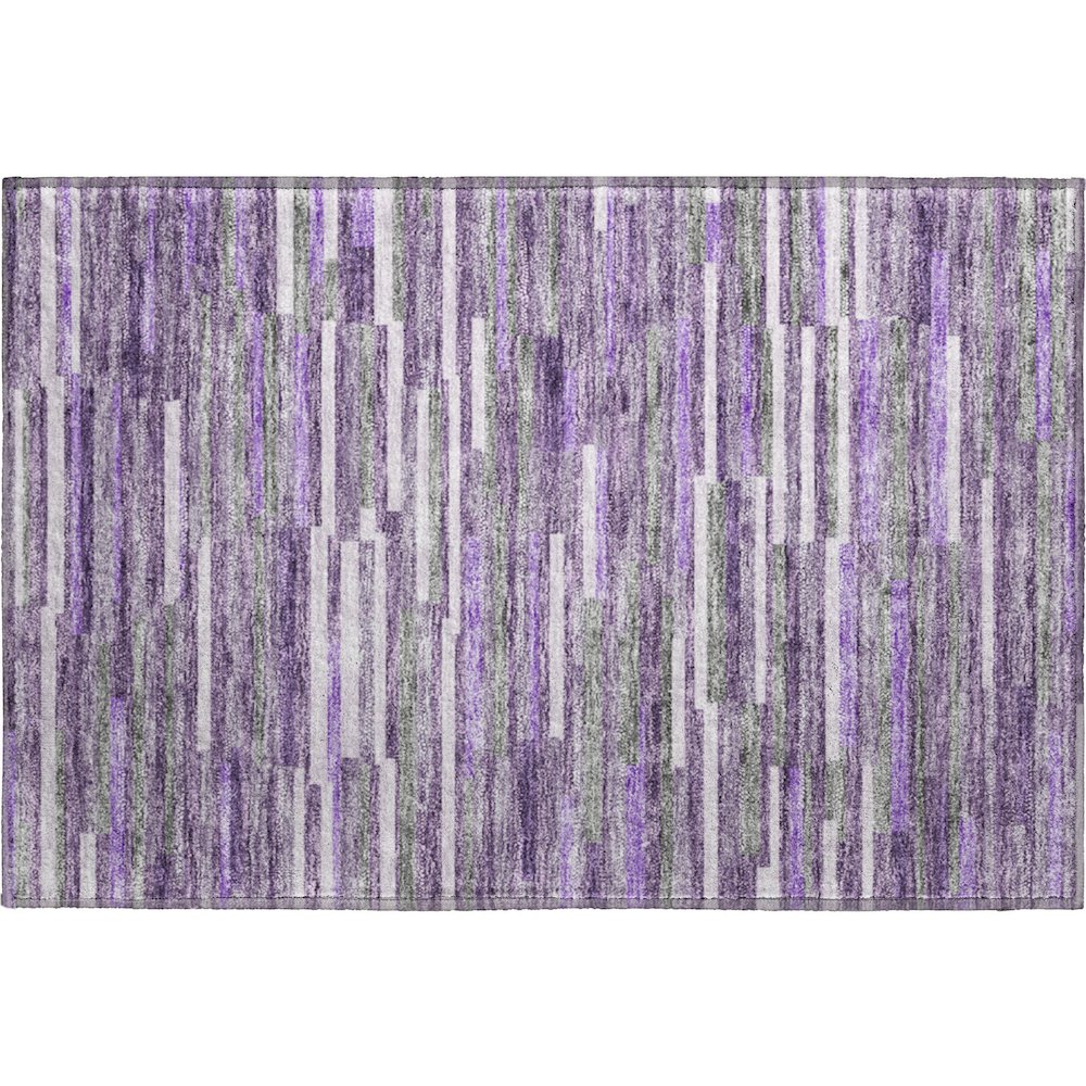 Premium Machine Washable Mayfield AMF894 Purple 1'8" x 2'6" Rug. Picture 1