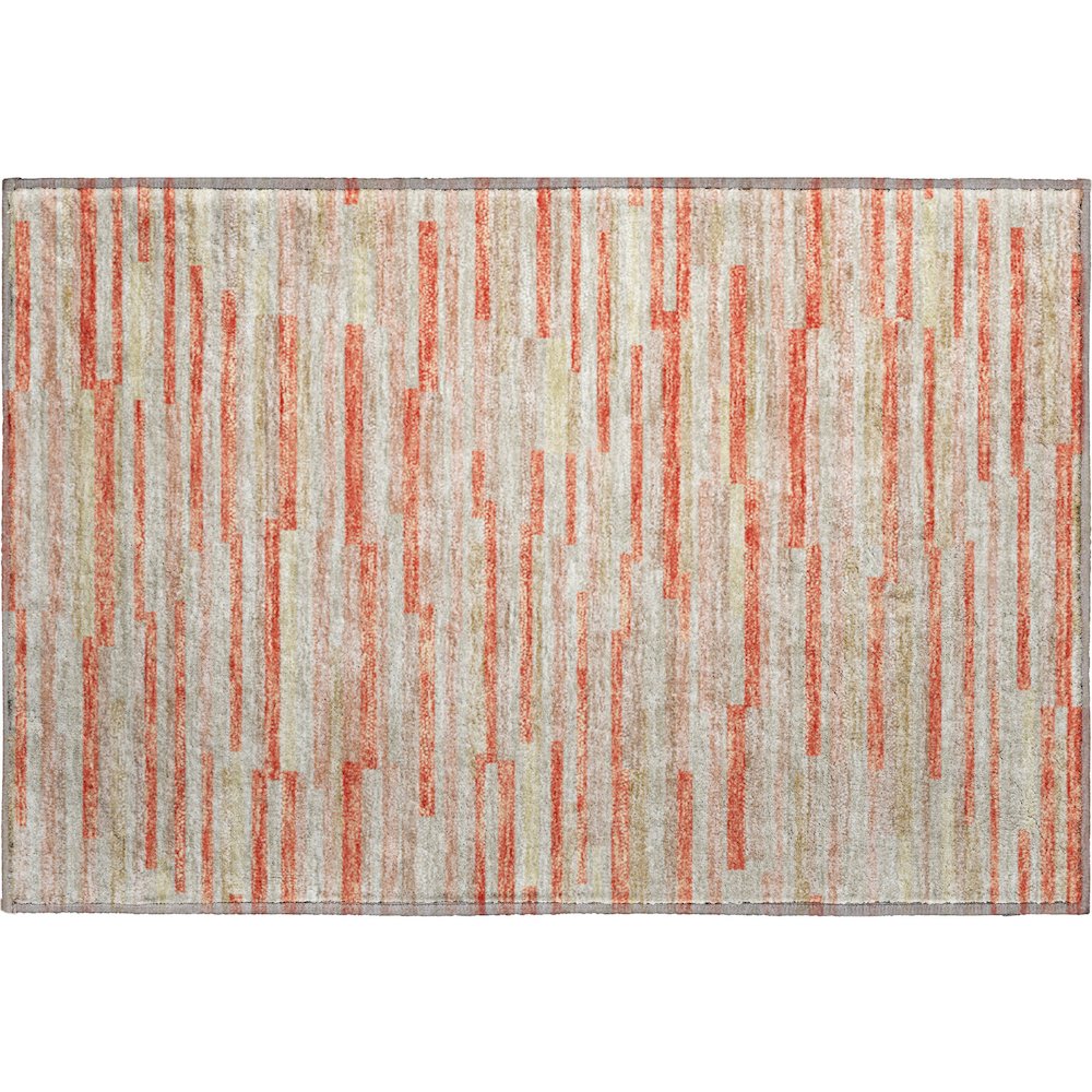 Premium Machine Washable Mayfield AMF894 Salmon 1'8" x 2'6" Rug. Picture 1