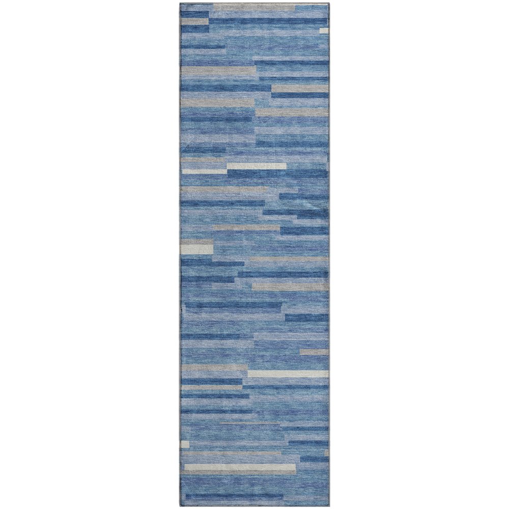 Premium Machine Washable Mayfield AMF894 Sky 2'3" x 7'6" Runner Rug. Picture 1
