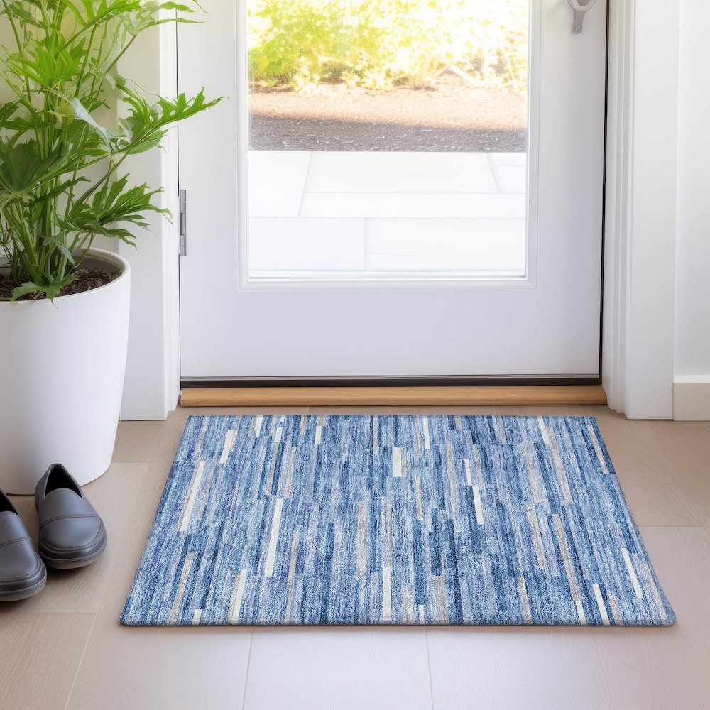 Premium Machine Washable Mayfield AMF894 Sky 1'8" x 2'6" Rug. Picture 5