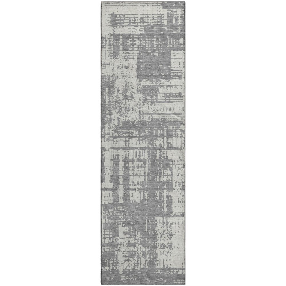 Premium Machine Washable Mayfield AMF895 Gray 2'3" x 7'6" Runner Rug. Picture 1