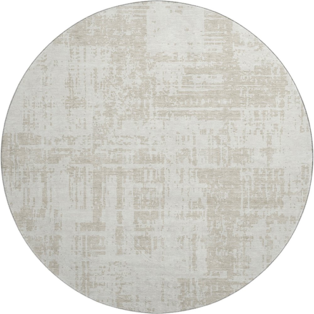 Premium Machine Washable Mayfield AMF895 Ivory 8' x 8' Round Rug. Picture 1