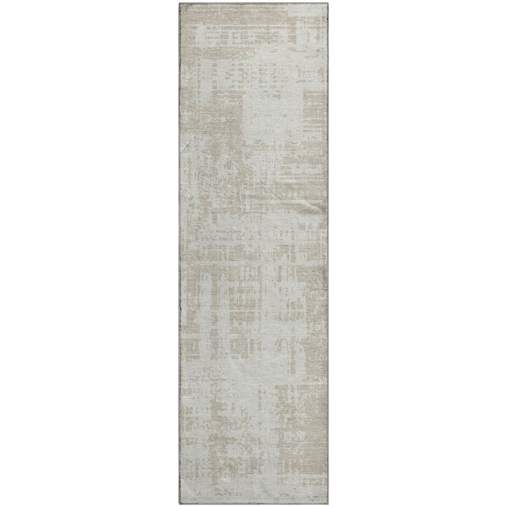 Premium Machine Washable Mayfield AMF895 Ivory 2'3" x 7'6" Runner Rug. Picture 1