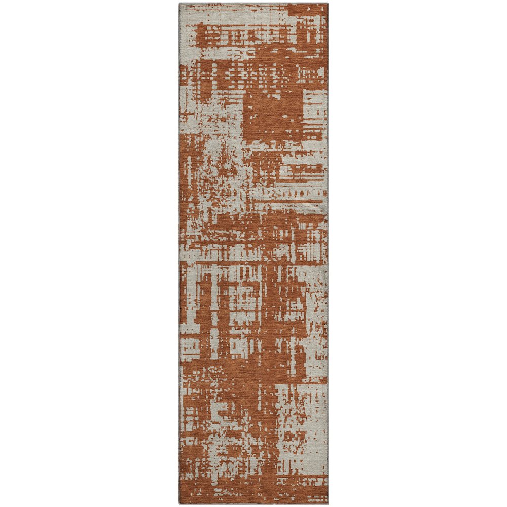 Premium Machine Washable Mayfield AMF895 Paprika 2'3" x 7'6" Runner Rug. Picture 1