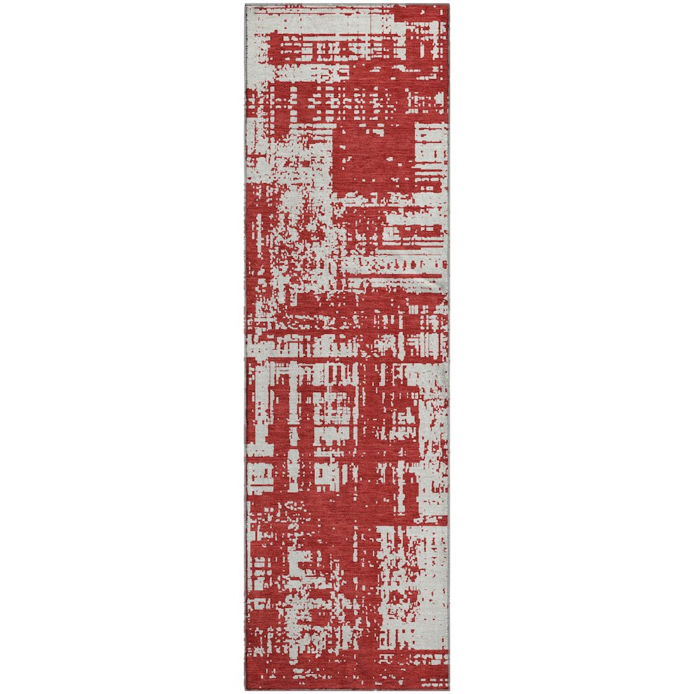 Premium Machine Washable Mayfield AMF895 Red 2'3" x 7'6" Runner Rug. Picture 1
