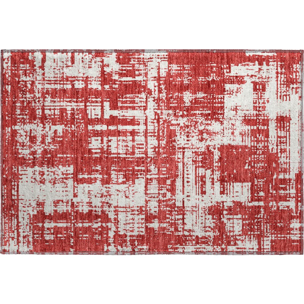 Premium Machine Washable Mayfield AMF895 Red 1'8" x 2'6" Rug. Picture 1