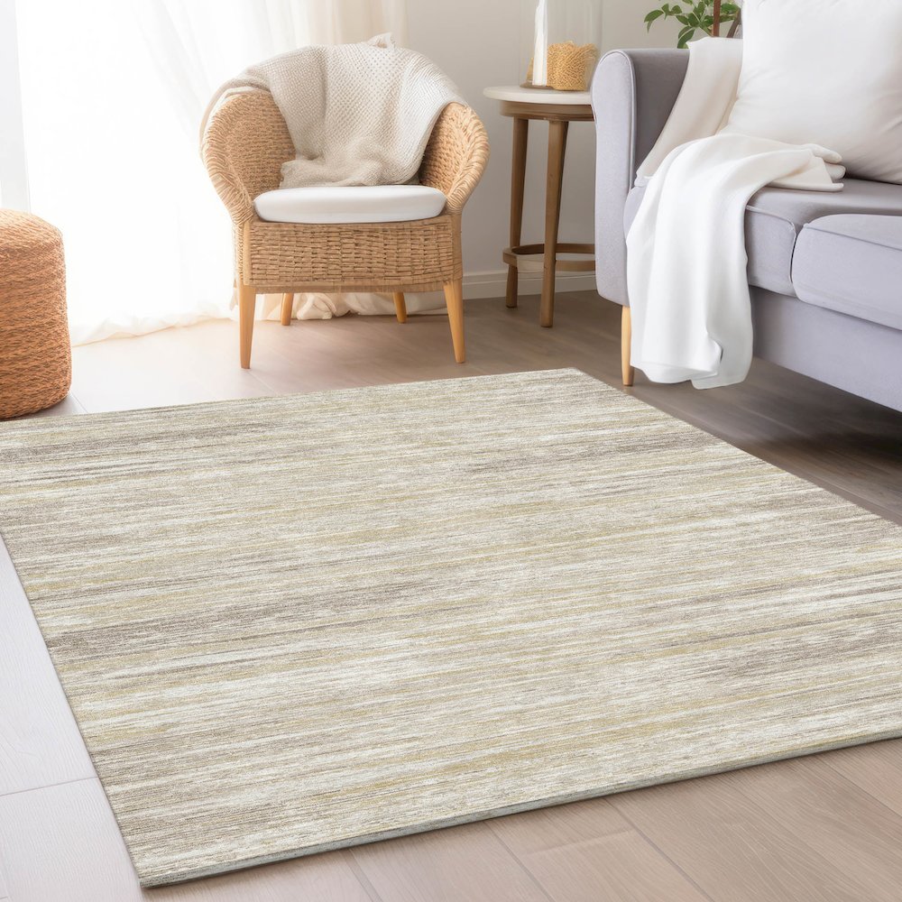 Premium Machine Washable Mayfield AMF896 Beige 2'6" x 3'10" Rug. Picture 5