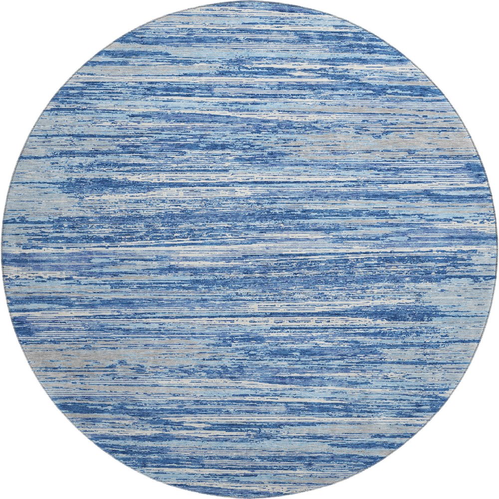 Premium Machine Washable Mayfield AMF896 Blue 8' x 8' Round Rug. Picture 1