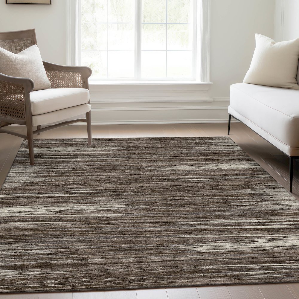 Premium Machine Washable Mayfield AMF896 Brown 2'6" x 3'10" Rug. Picture 6