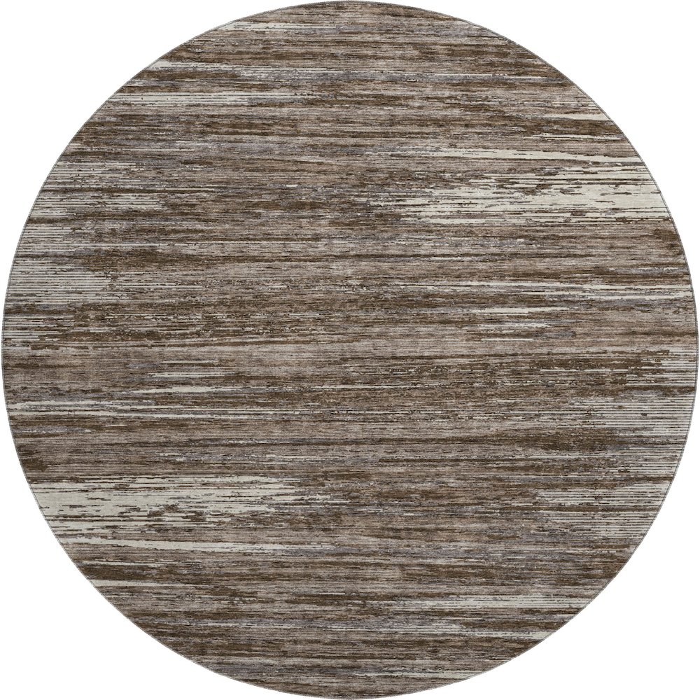 Premium Machine Washable Mayfield AMF896 Brown 8' x 8' Round Rug. Picture 1