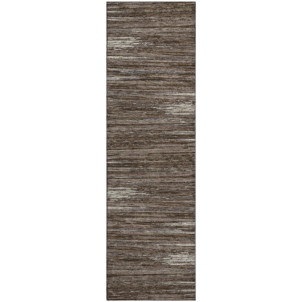 Premium Machine Washable Mayfield AMF896 Brown 2'3" x 7'6" Runner Rug. Picture 1