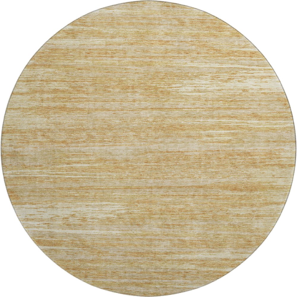 Premium Machine Washable Mayfield AMF896 Gold 8' x 8' Round Rug. Picture 1