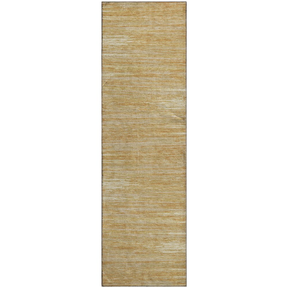 Premium Machine Washable Mayfield AMF896 Gold 2'3" x 7'6" Runner Rug. Picture 1