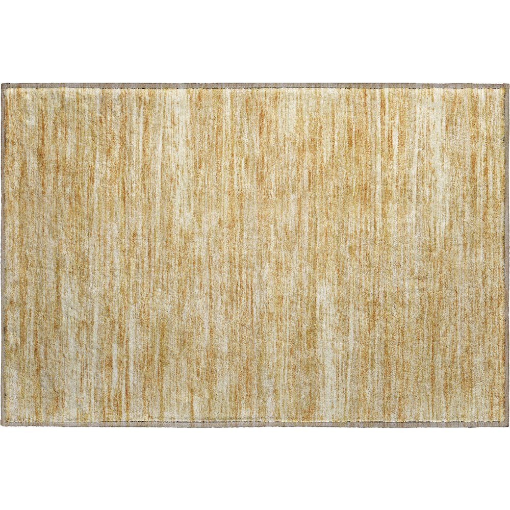 Premium Machine Washable Mayfield AMF896 Gold 1'8" x 2'6" Rug. Picture 1