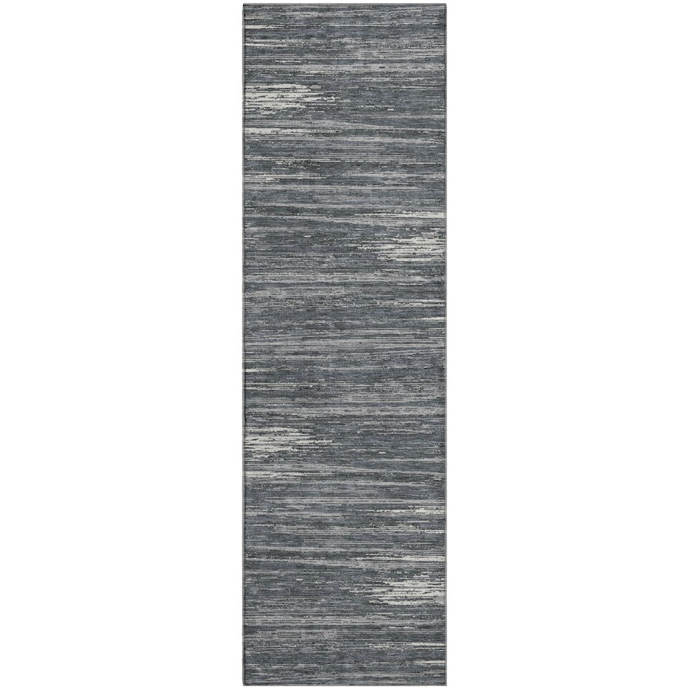 Premium Machine Washable Mayfield AMF896 Gray 2'3" x 7'6" Runner Rug. Picture 1
