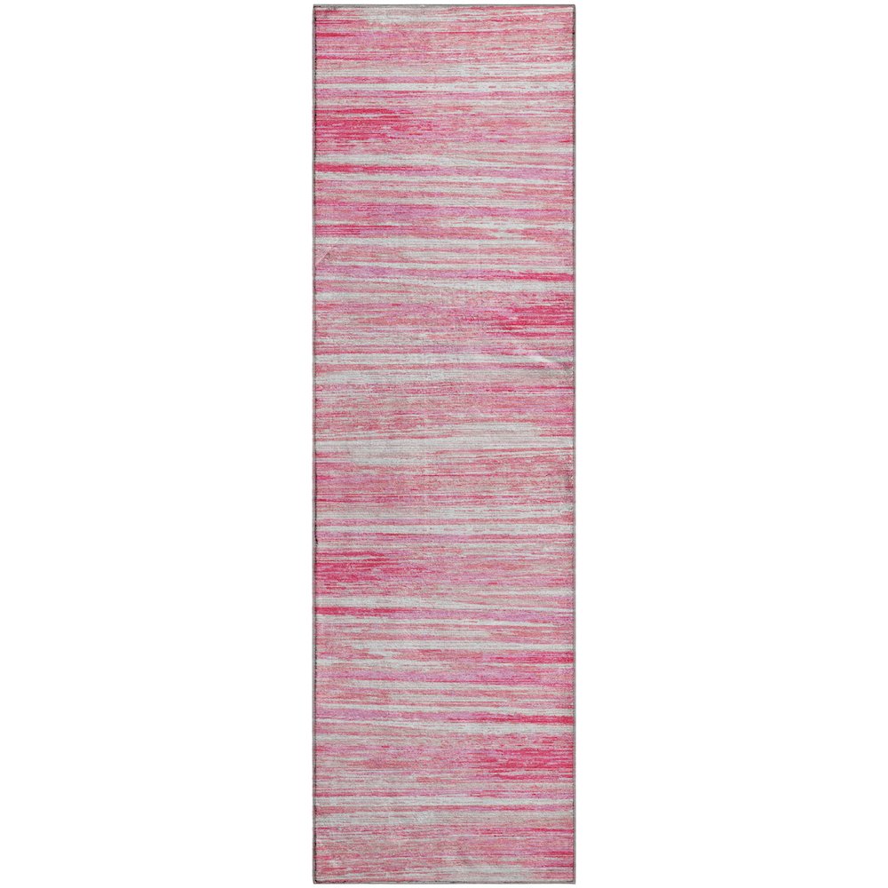 Premium Machine Washable Mayfield AMF896 Pink 2'3" x 7'6" Runner Rug. Picture 1
