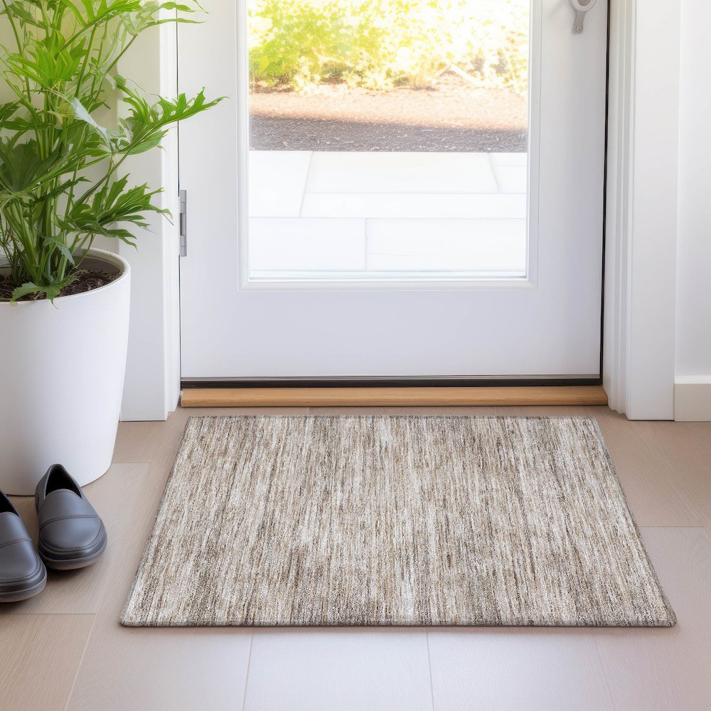 Premium Machine Washable Mayfield AMF896 Taupe 1'8" x 2'6" Rug. Picture 5