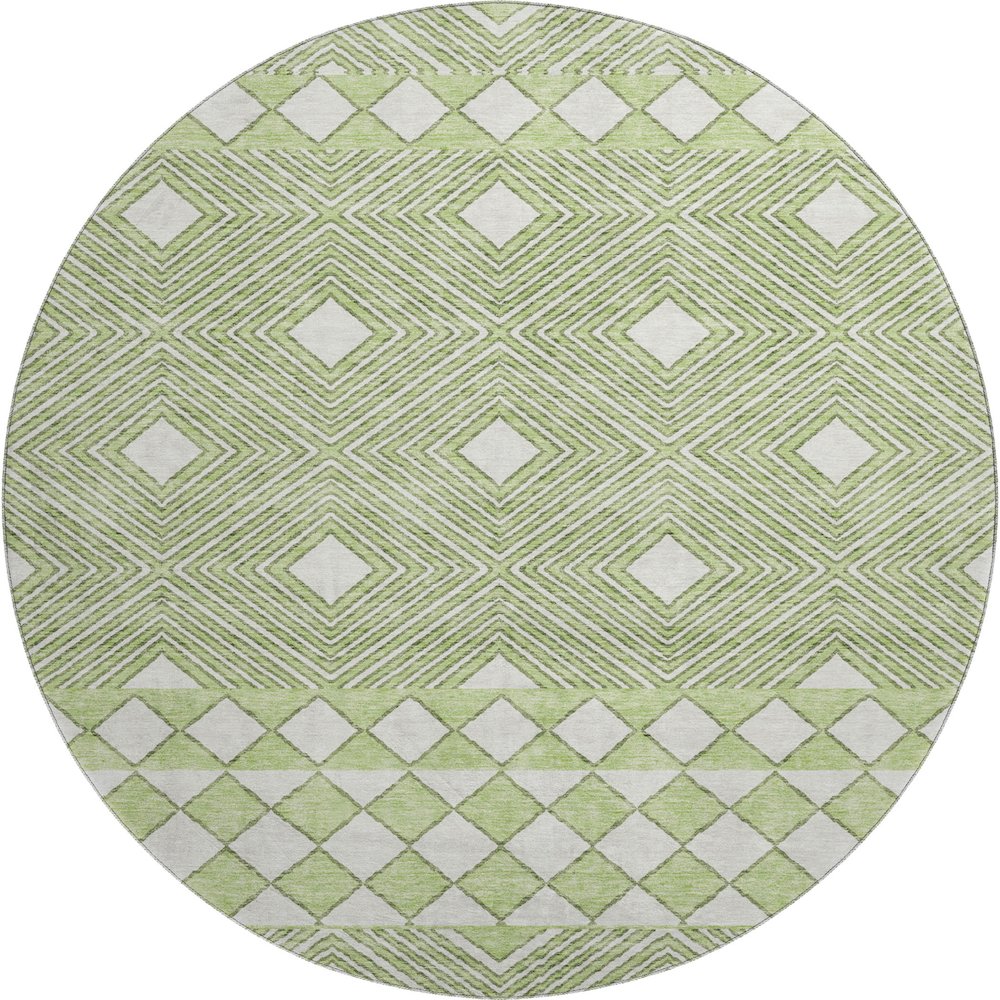 Premium Machine Washable Mayfield AMF898 Aloe 8' x 8' Round Rug. Picture 1