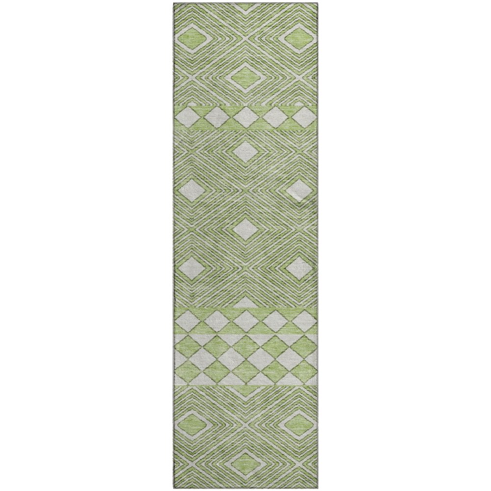 Premium Machine Washable Mayfield AMF898 Aloe 2'3" x 7'6" Runner Rug. Picture 1