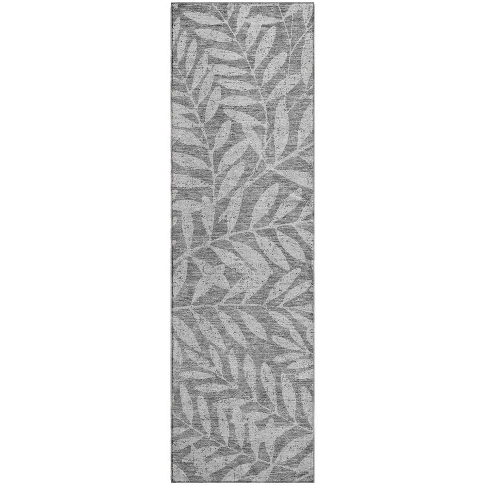 Premium Machine Washable Mayfield AMF899 Gray 2'3" x 7'6" Runner Rug. Picture 1