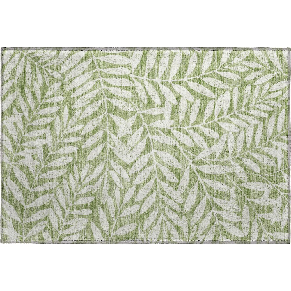 Premium Machine Washable Mayfield AMF899 Green 1'8" x 2'6" Rug. Picture 1