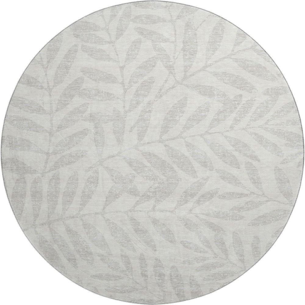 Premium Machine Washable Mayfield AMF899 Ivory 8' x 8' Round Rug. Picture 1