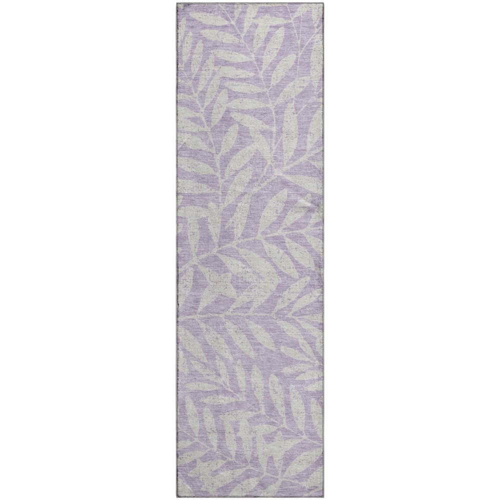 Premium Machine Washable Mayfield AMF899 Lavender 2'3" x 7'6" Runner Rug. Picture 1
